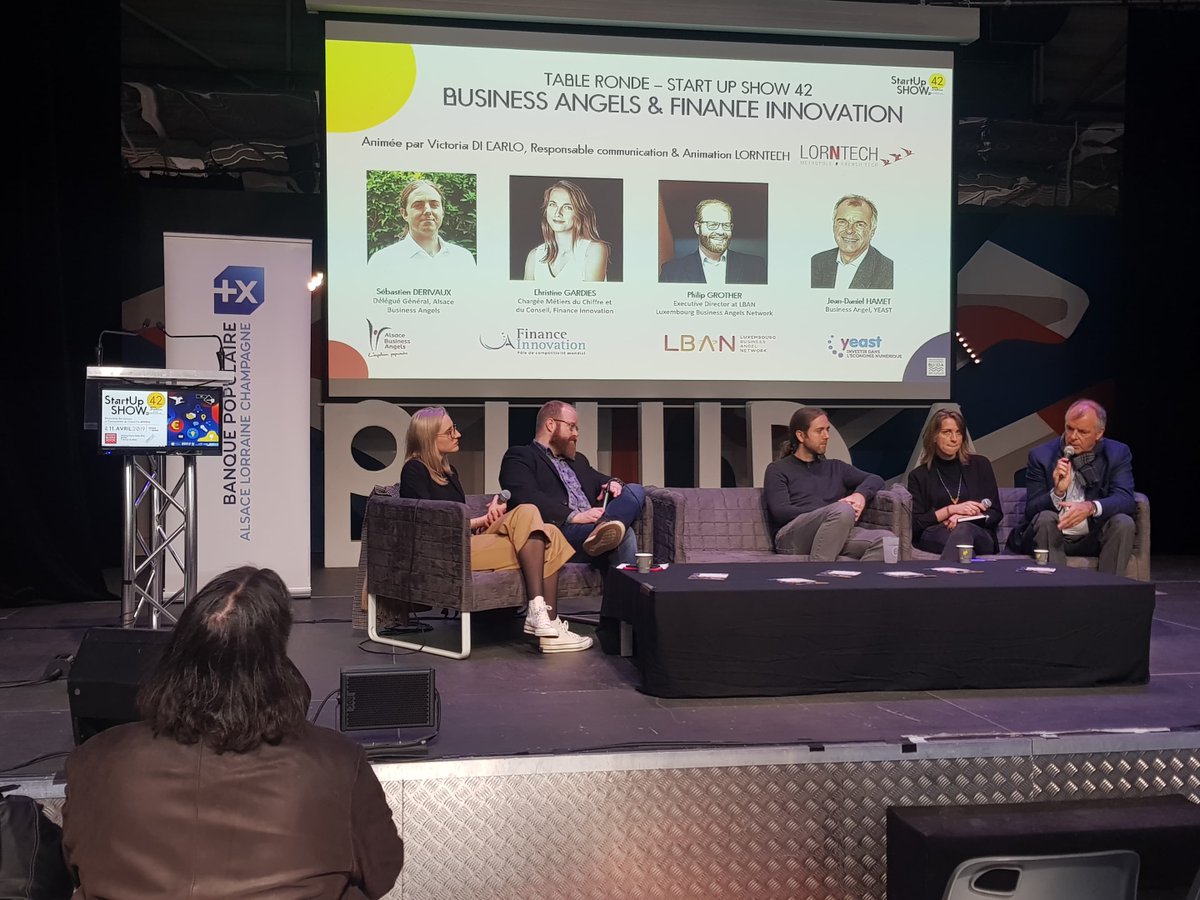 AlsaceAngels's tweet photo. Journée au #StartupShow42 à @TCRMBLIDA , table ronde, discussions avec @Lorntech, speed meetings avec de nombreuses startups de @MetzMetropole et de @regiongrandest #SuperbesRencontres #GoodDay https://t.co/u5VBAn9zg7