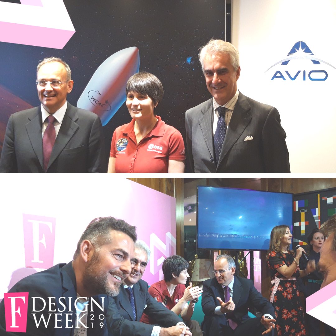 Avio_Group's tweet photo. @AstroSamantha and @GiulioRanzo Ranzo, Avio's CEO, at the #FDesignWeek’s 3rd day. Surprises aren’t over yet!
We'll be waiting for you tomorrow with Giangiacomo Minak to talk about scientific research.
#VegaC #MadeInItaly #MilanoDesignWeek #Isaloni #FDW19 #Fuorisalone19 https://t.co/uoGxXOkBCE