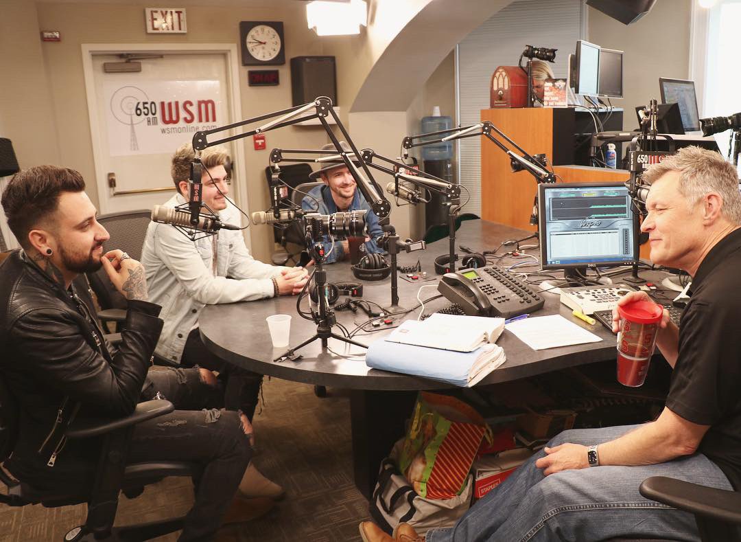 WSMradio's tweet photo. We loved having @leavingaustin stop by this morning to share a few tunes from their brand new EP #SouthernGold available tomorrow! https://t.co/P5O3QU55Fh