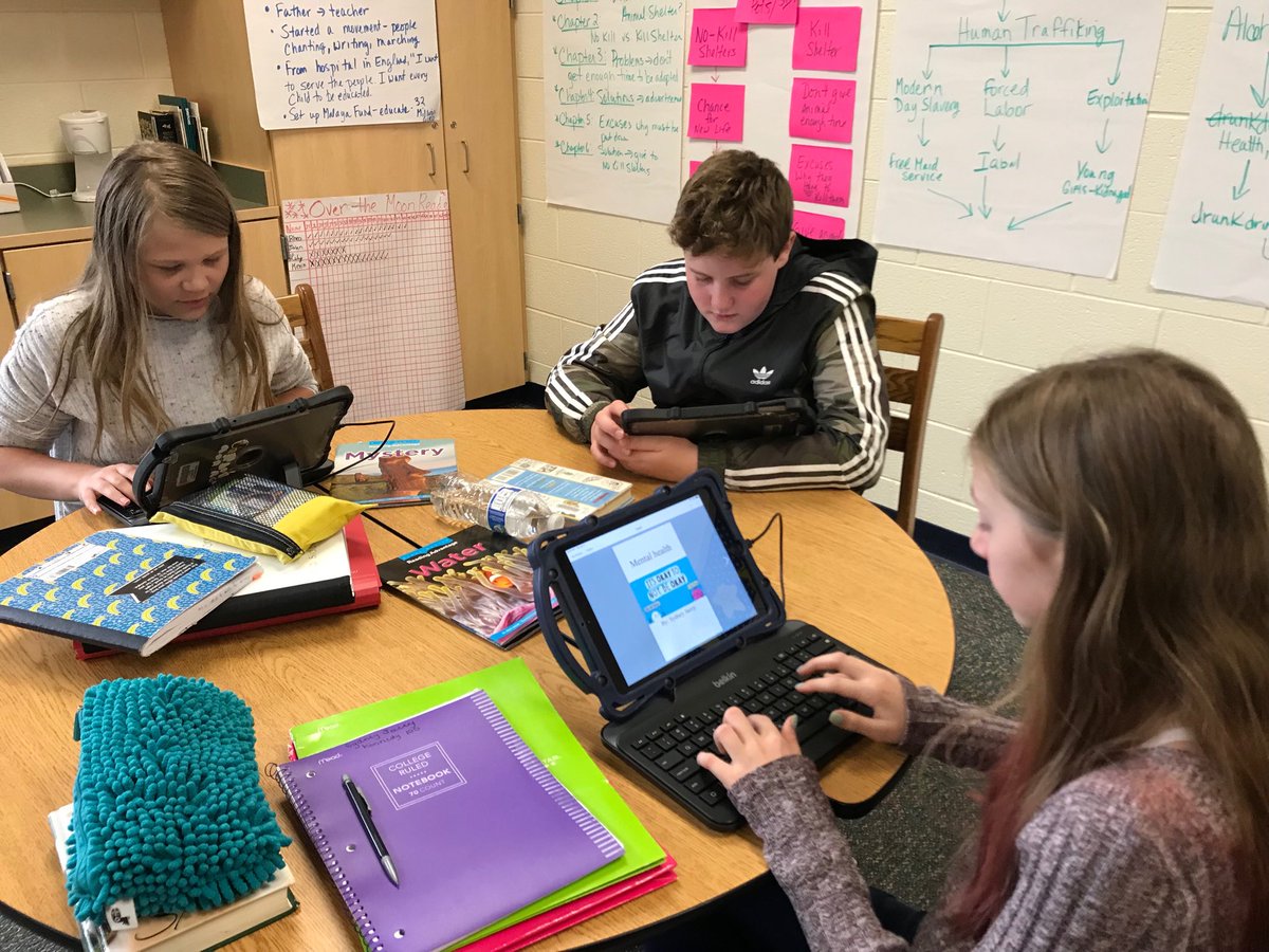 BeachReader100's tweet photo. Baker students using Book Creator to present their research as they become “teen activist”. #TeenActivist #ChangingTheWorld #UsingOurBrains #LoveToLearn @BakerMiddle https://t.co/uG9A7do05n