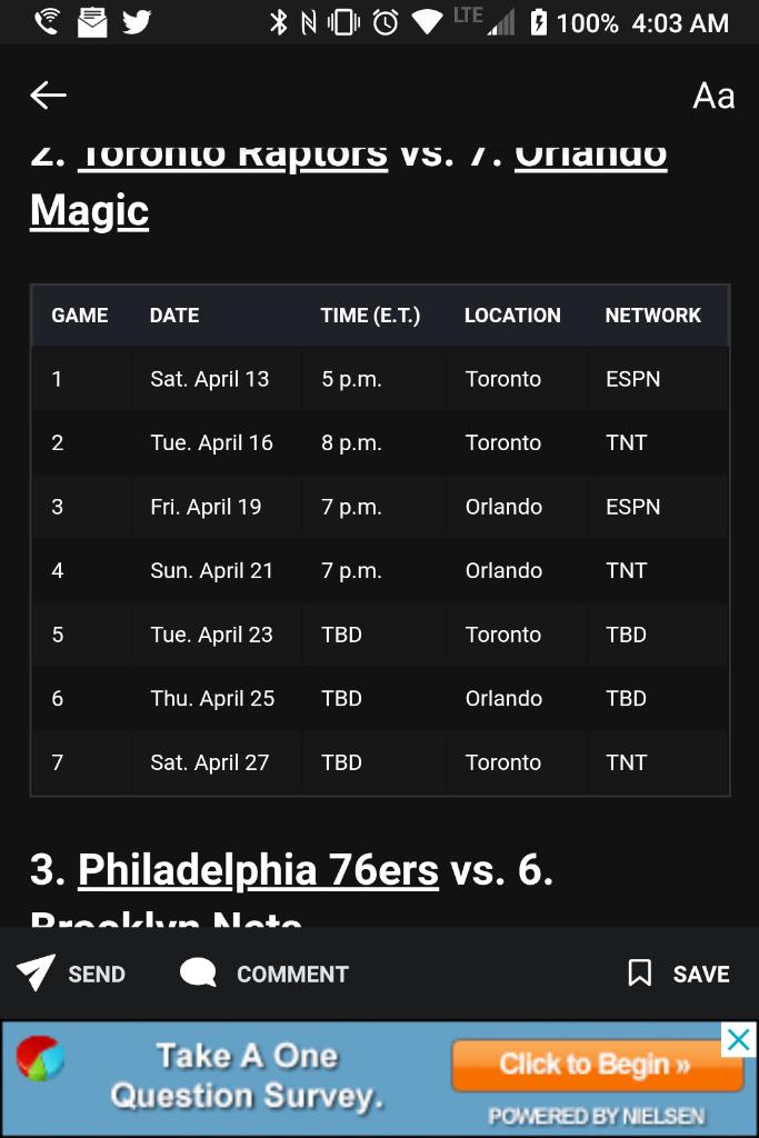 Here we go - Raptors round 1 schedule #wethenorth