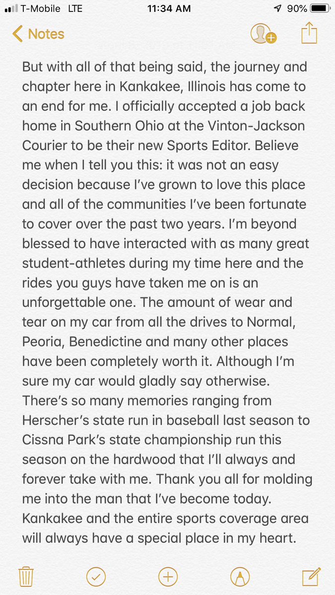 SirBrockNetter's tweet image. Thank you Kankakee and the entire sports coverage area for everything! I won’t forget any of you.
Next week is my final week in Kankakee before starting a new chapter.
The time has come for me to go back to Southern Ohio. Much love!