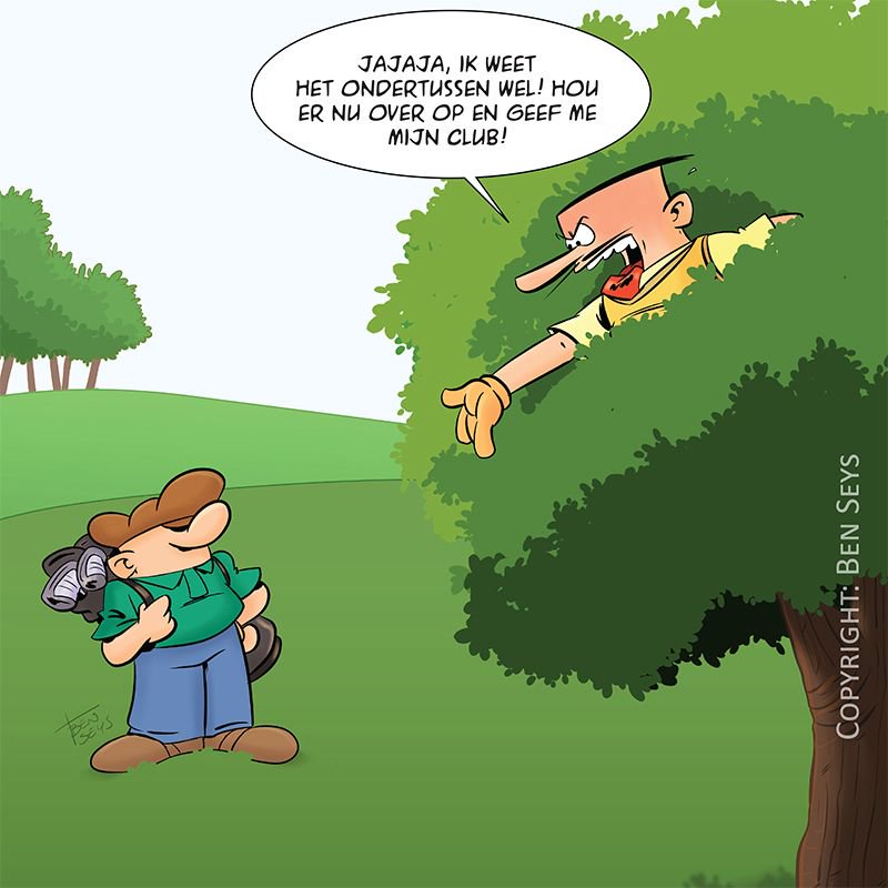 Wanneer is een golfbal onspeelbaar? #golfregels #golf #golfvlaanderen #golfregels2019 #cartoons #eddyencaddy #benseys