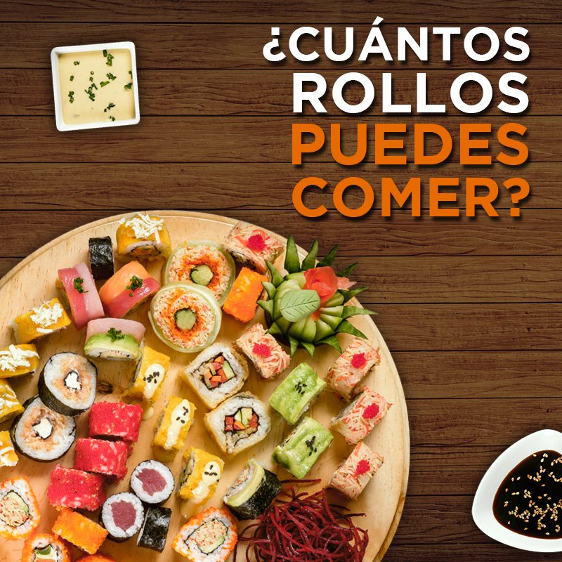 KobeSushiExpres's tweet photo. Veamos quién tiene el récord!
Te esperamos en nuestros locales Kobe All You Can Eat de para que demuestres de que estás hecho. ¿cuántos  rollos puedes comer? 

#kobe #kobesushiadictos #sushiadictos #sushitime #sushilove #sushi #sushilover #sushiaddict #sushiroll #sushiporn https://t.co/EGYbj22V5U