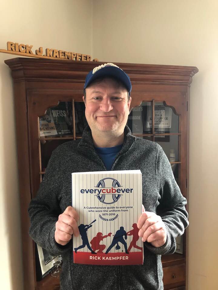 RickKaempfer's tweet photo. The most exciting thing about being a publisher is the moment you give the author the very first copy of their book. Today that author was me. “Everycubever” is now available for pre-order at https://t.co/cwkJG5eBo7. I’ll be on Steve Cochran’s WGN show tomorrow morning hyping it. https://t.co/pxUGe4s3LD