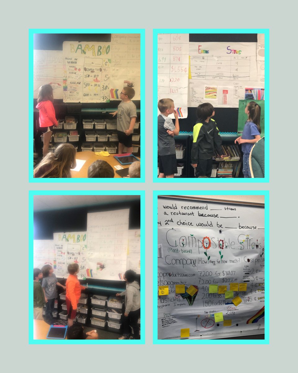 Ss presented their research on alternatives for plastic straws.  After seeing all the options, plant-based straws were most voted for our restaurant recommendation!  <a href="/HRErockets/">Hoosier Road Elem</a> #nomoreplastic