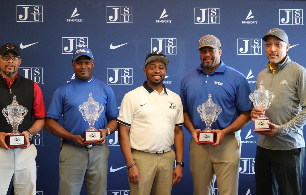 GoJSUTigers's tweet image. 1st Place at the Ashley Robinson Golf Tournament: Community Bank.

Tony Webb
Trevis Banks
Steve Fields
Terrance Johnson
