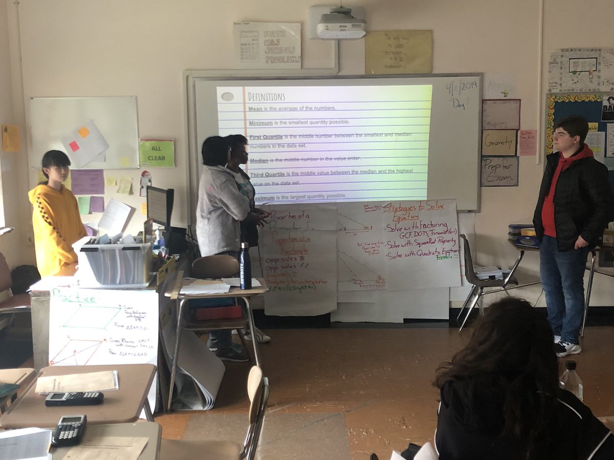 MrLoizides's tweet image. Day 2 of Descriptive Statistics Presentations in Algebra 1 was fantastic! So happy to see so many new and powerful skills from the students. #PBL #StudentCentered #MathEdTech @WhufsdD @WH_HighSchool @WhufsdRams @WHTeachers