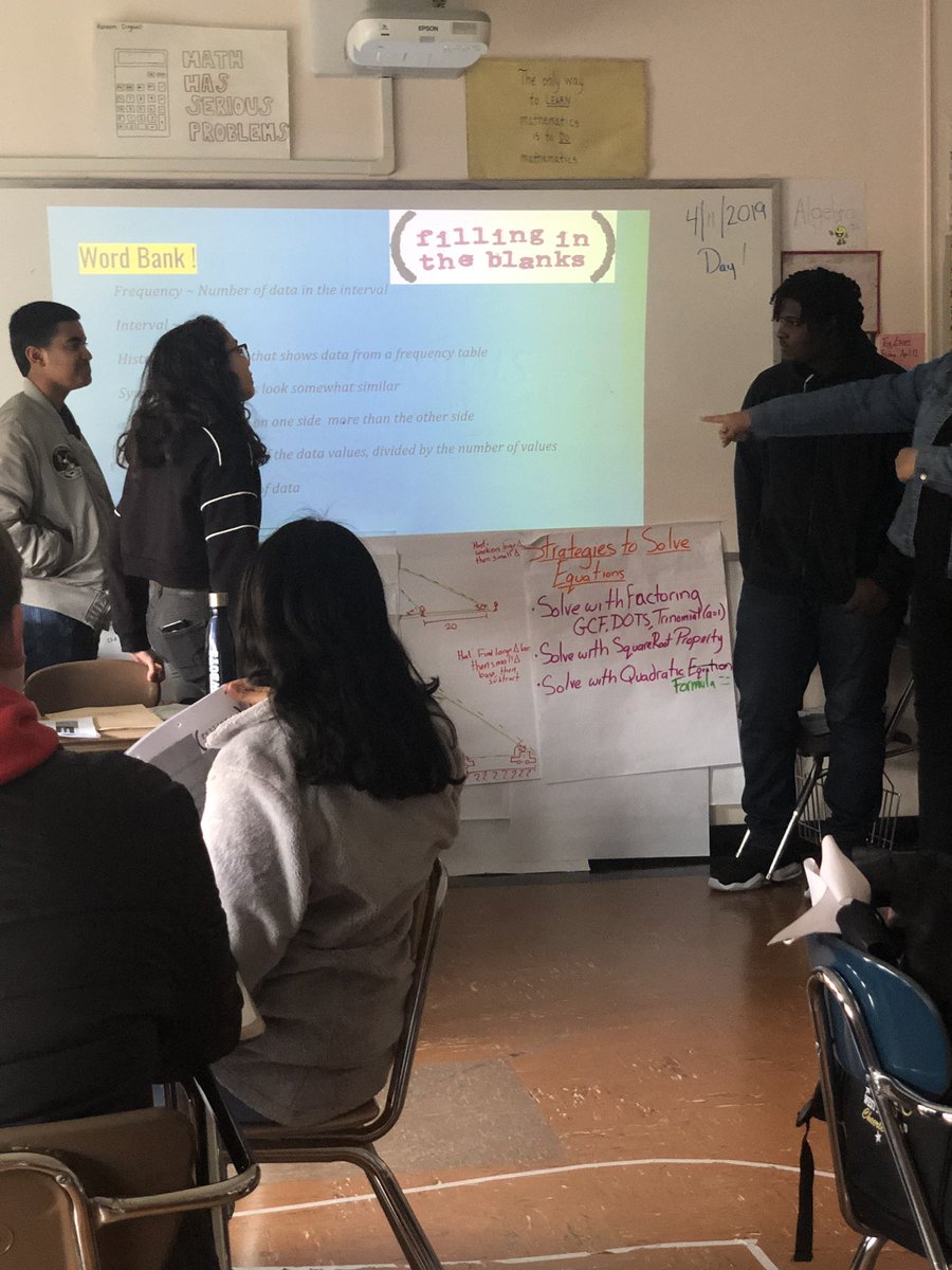 Day 2 of Descriptive Statistics Presentations in Algebra 1 was fantastic!  So happy to see so many new and powerful skills from the students. #PBL #StudentCentered #MathEdTech @WhufsdD @WH_HighSchool @WhufsdRams @WHTeachers