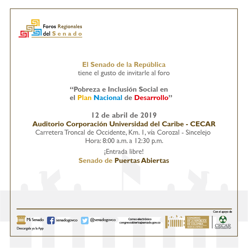 cecarvirtual's tweet photo. #DePuertasAbiertas tendremos un espacio para el debate y la socialización de temas trascendentales para el desarrollo de nuestra región con el Senado de la República. Podrás participar a través del canal de Youtube: https://t.co/hxAOZIcJop 
Hora: 8:00 a.m. https://t.co/9WCS0KmEtY