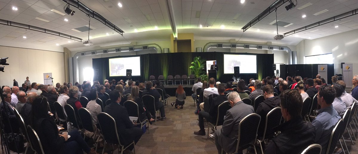 Terrific attendance to the always informative and engaging <a href="/CBAnewsroom/">CBA Newsroom</a>  breakfast at #FarmWorld2019 with @DarrylMohr talking EcoDev, tourism, jobs and the view ahead #partnering #agribusiness #FarmWorldMajorSponsor #finance