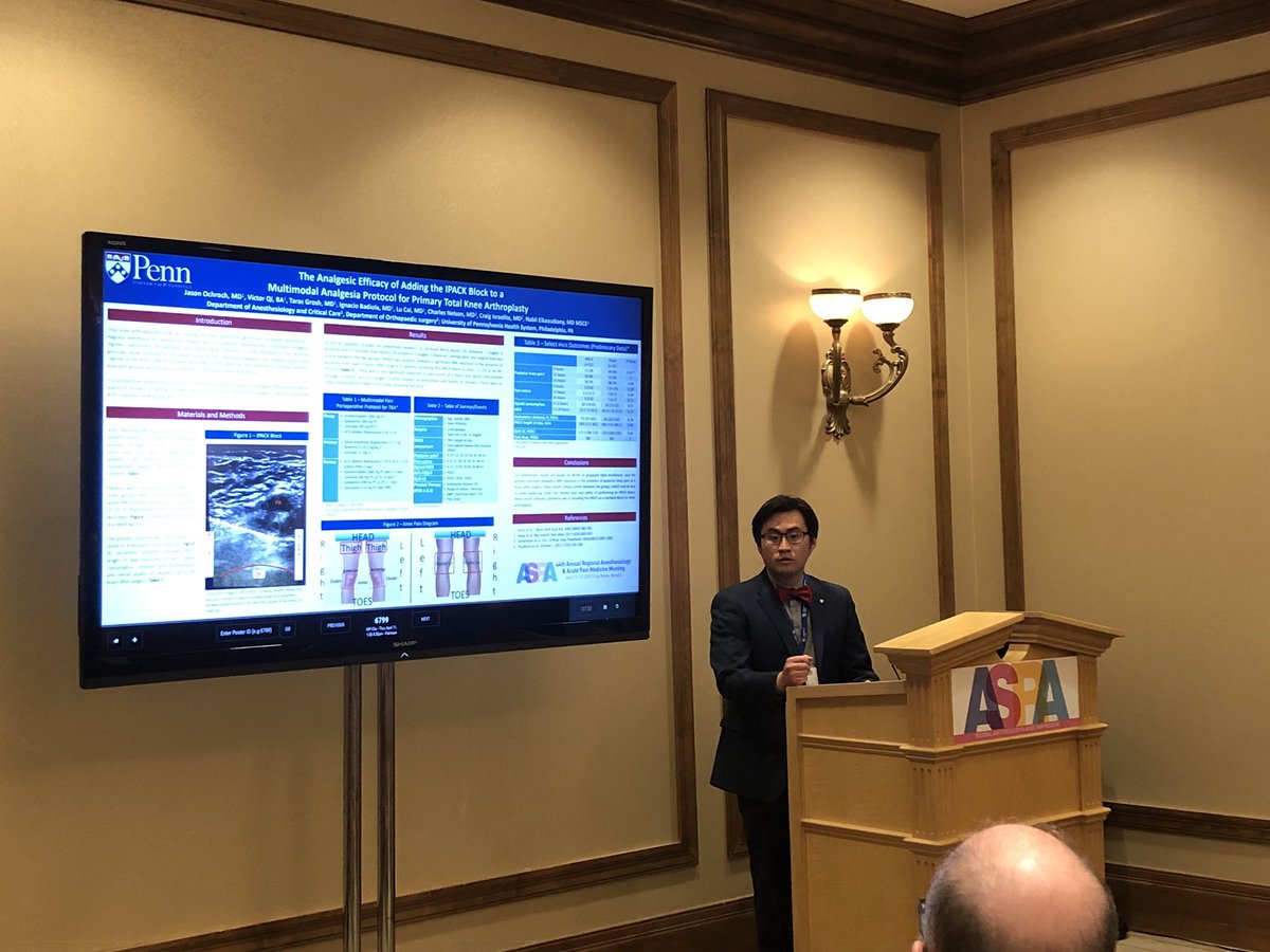 Jason Ochroch (@jochrochmd) on Twitter photo Big shoutout to <a href="/PennMedicine/">Penn Medicine</a> MS4 and future <a href="/PennAnesthesia/">Penn Anesthesia</a> resident Victor Qi on presenting his IPACK study at #ASRAspring19 !!
<a href="/nelkassabany/">Nabil Elkassabany MD MBA MSCE</a> <a href="/dr_tgro/">Taras Grosh, MD🇺🇦🇦🇫🏳️🌈</a> <a href="/VeenaGraffMD/">Veena Graff MD, FASRA</a> @LeeAFleisher <a href="/ibadiolamd/">ignacio badiola</a> Big shoutout to <a href="/PennMedicine/">Penn Medicine</a> MS4 and future <a href="/PennAnesthesia/">Penn Anesthesia</a> resident Victor Qi on presenting his IPACK study at #ASRAspring19 !!
<a href="/nelkassabany/">Nabil Elkassabany MD MBA MSCE</a> <a href="/dr_tgro/">Taras Grosh, MD🇺🇦🇦🇫🏳️🌈</a> <a href="/VeenaGraffMD/">Veena Graff MD, FASRA</a> @LeeAFleisher <a href="/ibadiolamd/">ignacio badiola</a>