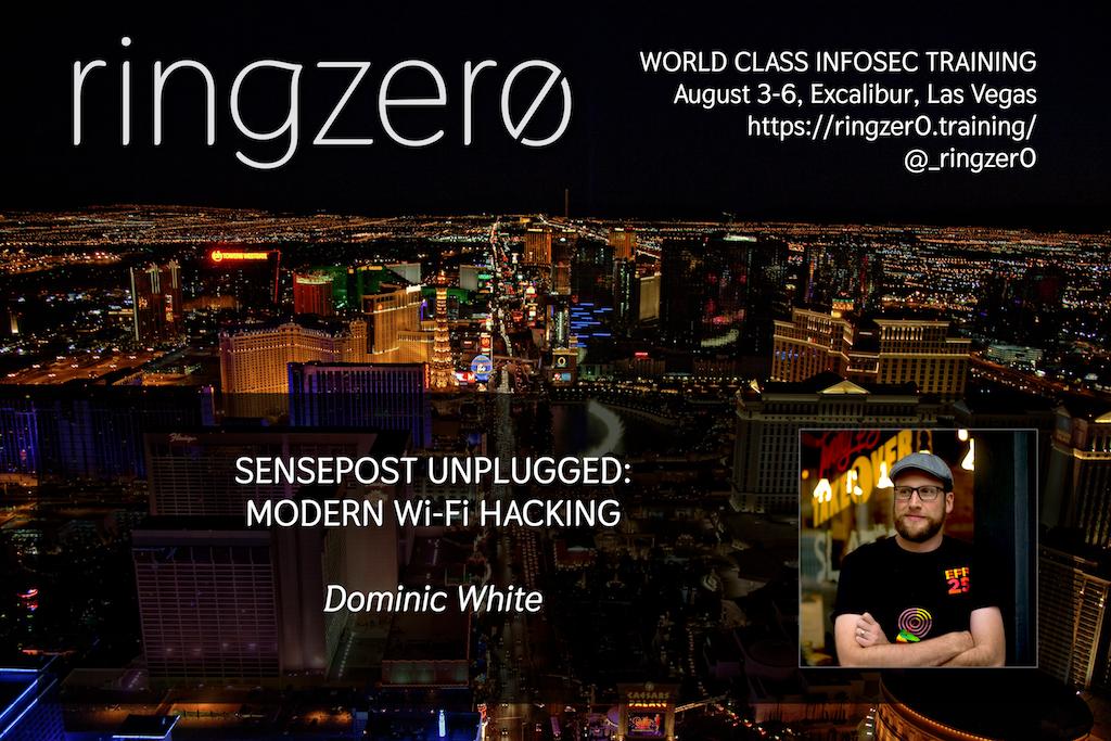 NEW 8th class! <a href="/singe/">Dominic White 👾</a> brings <a href="/sensepost/">Orange Cyberdefense's SensePost Team</a>'s "MODERN #WiFi HACKING" to #Ringzer0. The makers of Snoopy,MANA,wpa_sycophant,berate_ap &amp; shinai-fi teach enterprise Wi-Fi network exploitation, including #WPA3 attacks

ringzer0.training/modern-wifi-ha…

Early Bird pricing until Apr30!
Please RT!