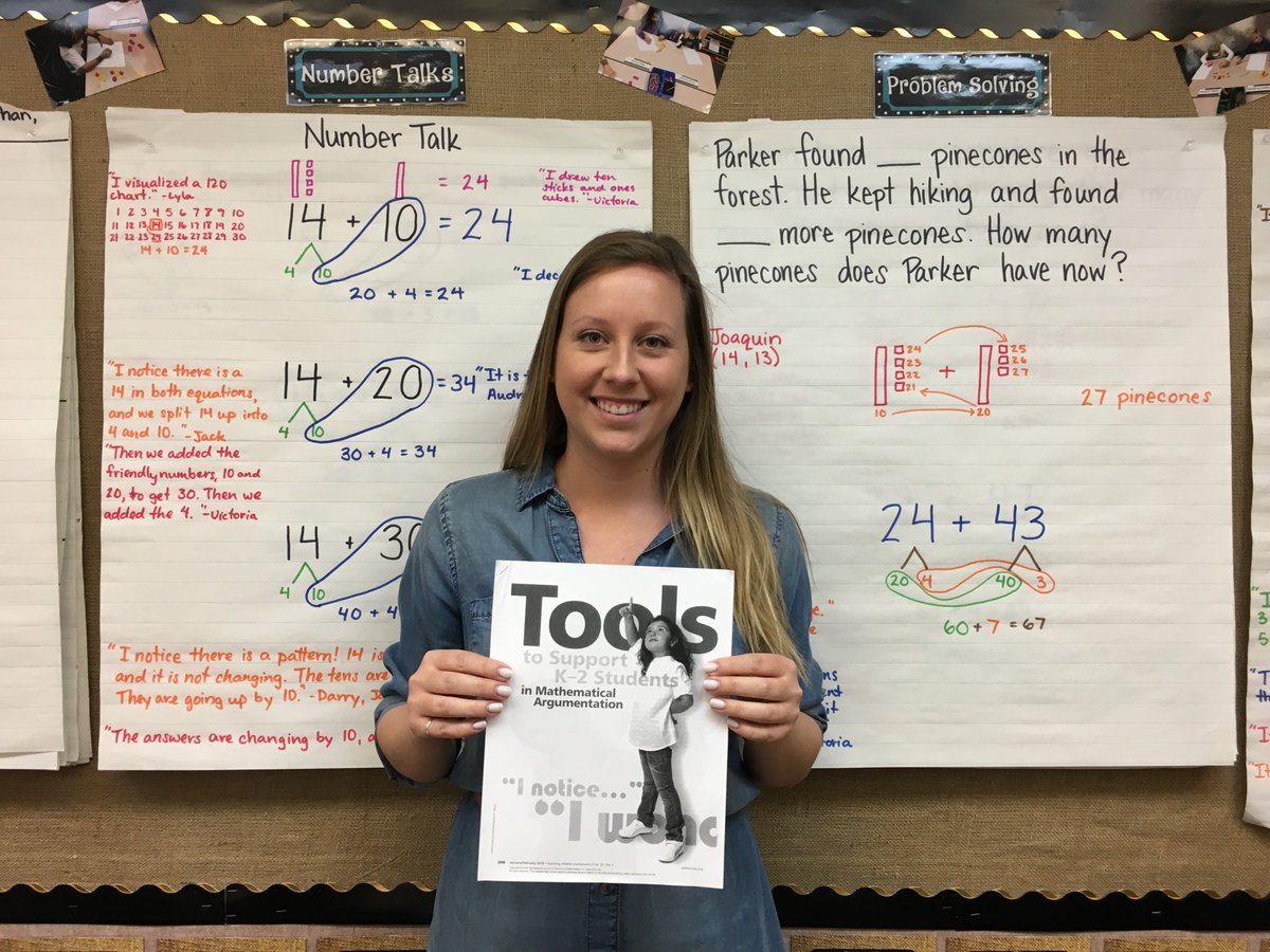 WWESGoMustangs's tweet photo. A rousing congratulations goes out to Ms. Gildea whose co-written article, "Tools to Support K-2 Students in Mathematical Argumentation," was recognized by NCTM and published in the Jan/Feb 2019 edition of the Teaching Children Mathematics Journal.  Way to #GoMustangs! https://t.co/WqQhzxozOO