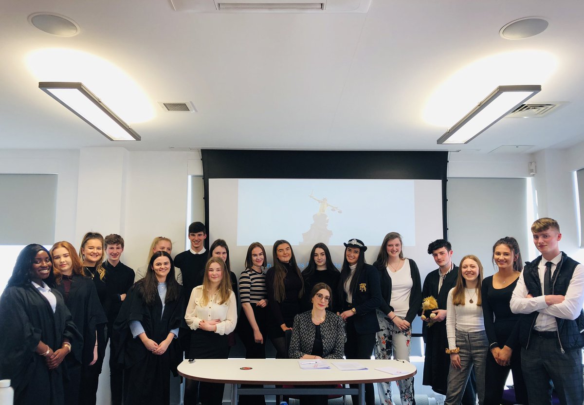 SocialImpactBPP's tweet photo. Fantastic performances from our @StAidansCEHS and @sjfchs Law Ambassadors during their Mock Trial today! Thank you to @GordonsLLP for hosting the event, to Caitie for playing our Judge and to our @BPPLeeds @BPPLawSchool volunteer Anita for presenting! #LawAmbassadorProgramme https://t.co/k7ReenUzh0