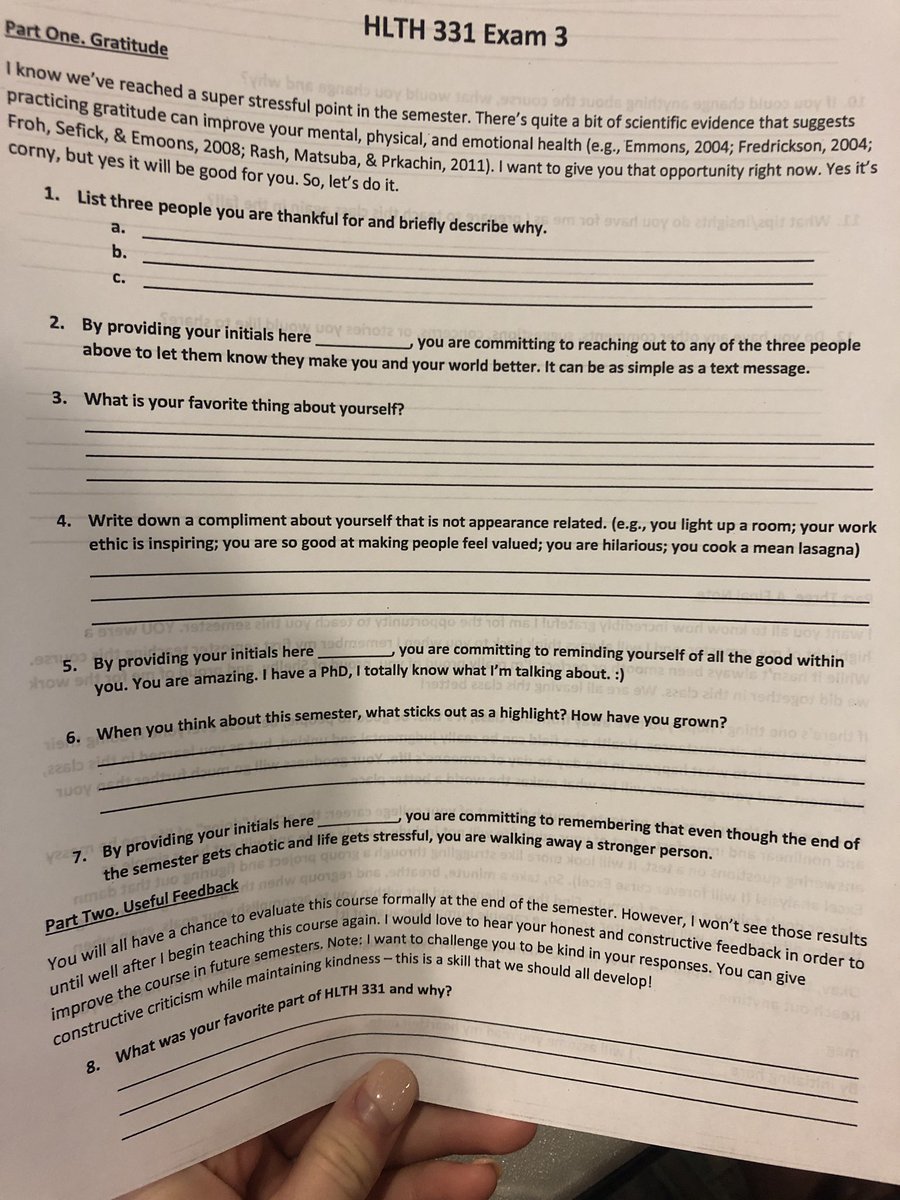 AnalysaMarieG's tweet photo. Today, I took this test at Texas A&amp;M. I cried when I saw what was written on exam.
There needs to be more professors like this in the world. https://t.co/TlrYQGWFQ6