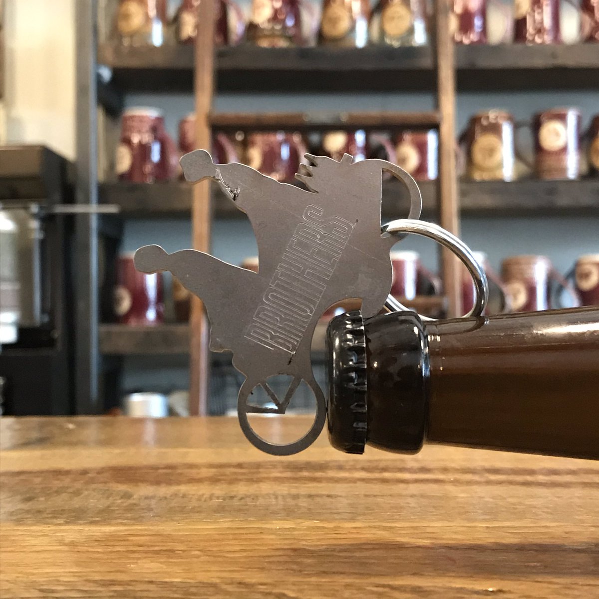 BrothersBrewery's tweet photo. What’s the coolest way to open a bottle of Brothers? With one of our new locally made Brothers bottle openers of course! Big thanks to @loftinthewoods1 for designing and cutting these bad boys out of metal. #Fresh #MadeInGuelph #MetalWork #BeerWork #Craft #Guelph #GuephBeer https://t.co/Mh4xbHhby5