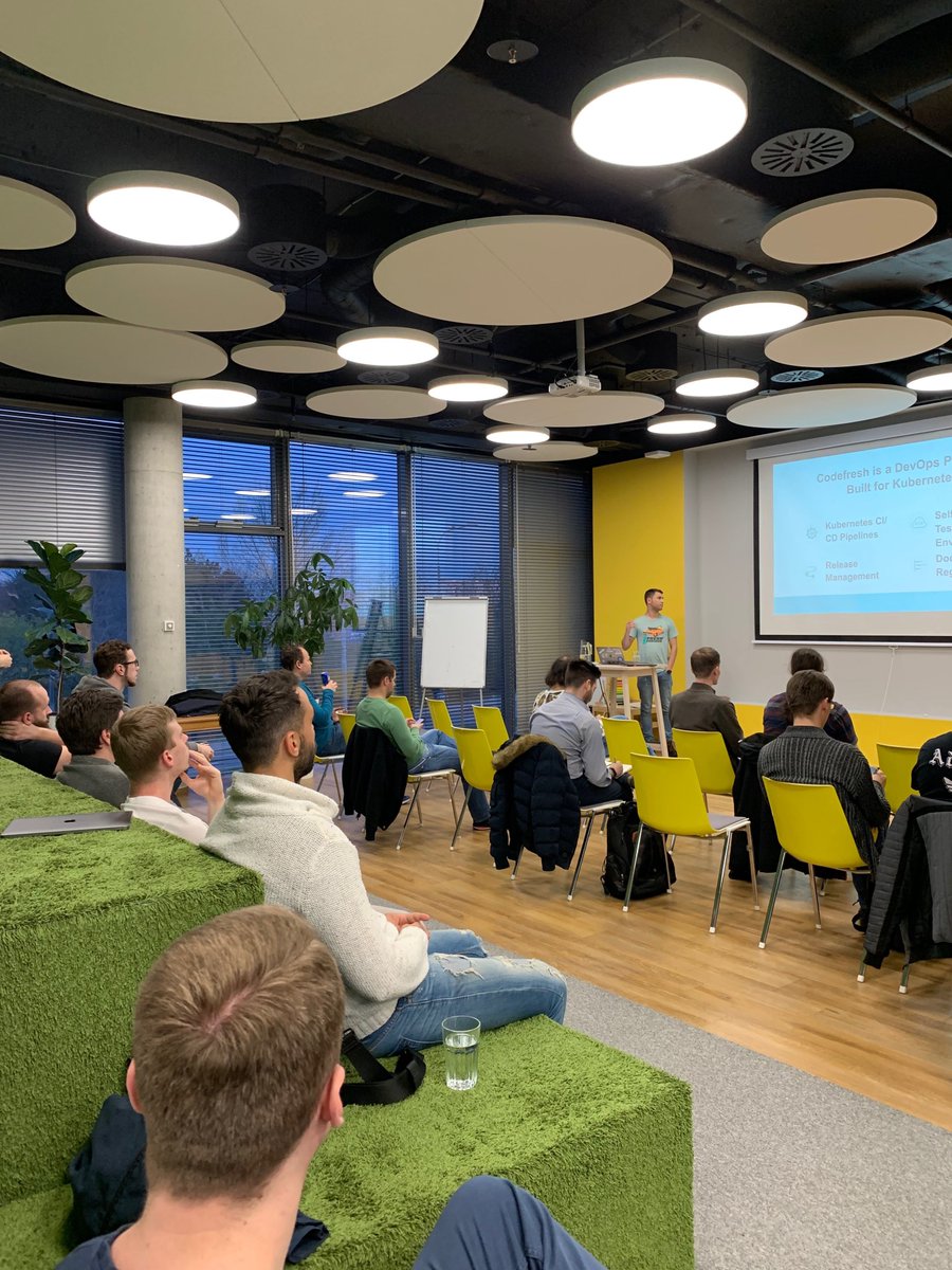 codekiwicom's tweet image. Oleg Sucharevich @olsynt from @codefresh is presenting about developing on a localhost in the microservice era. #TechWeekCE