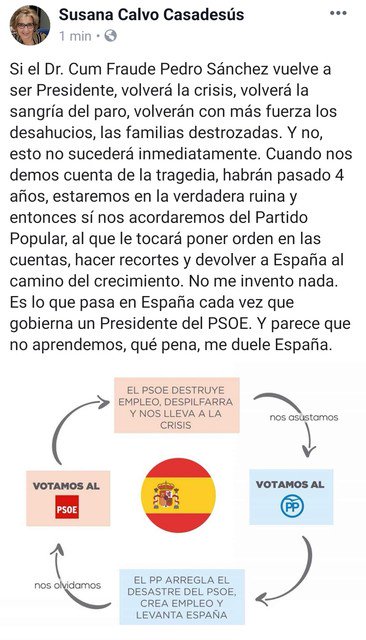 Pedro Sánchez no puede seguir gobernando España. Es mucho lo que nos jugamos. Luego vendrán los lamentos. Aprendamos de nuestros errores.