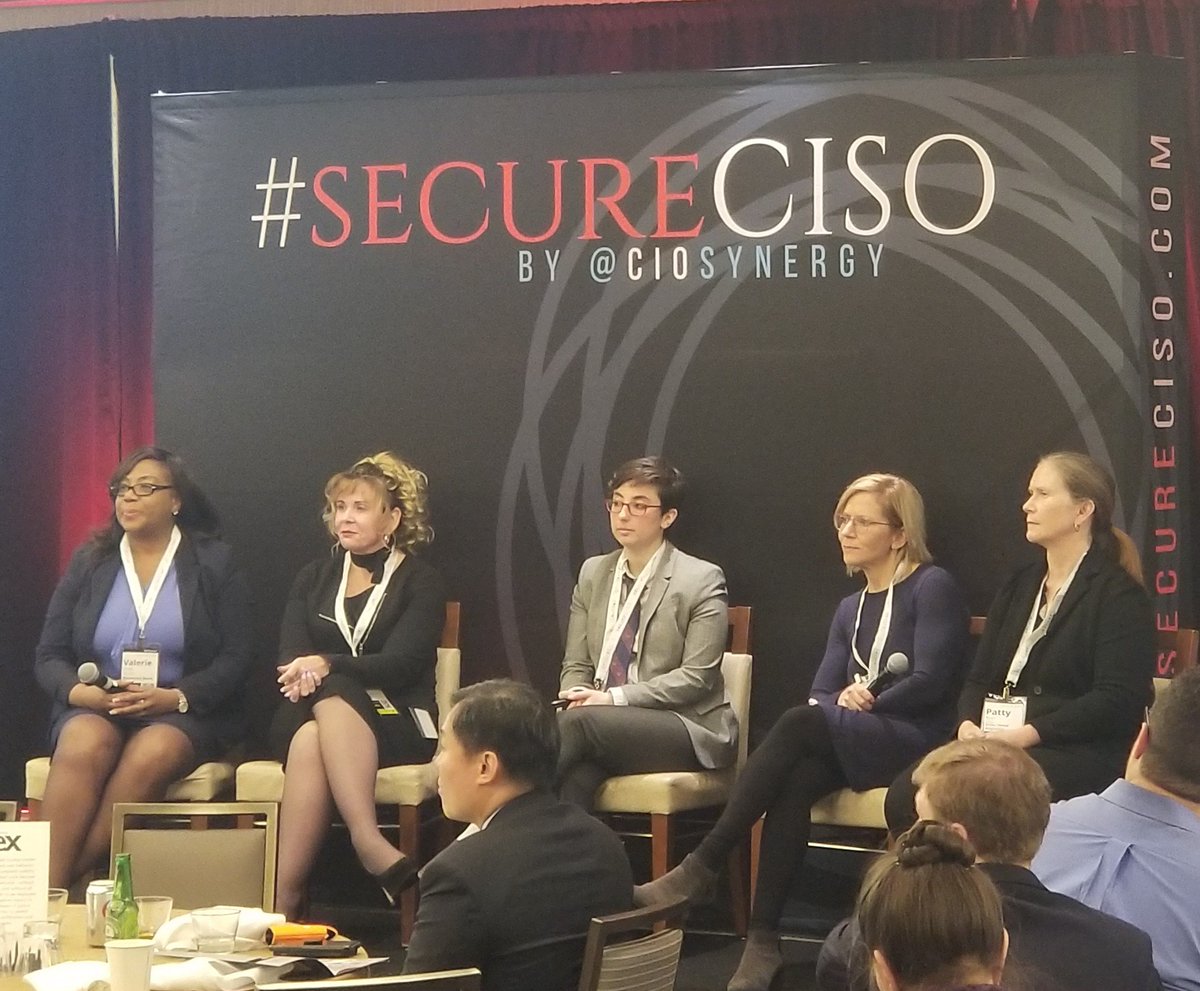 secureCISO's tweet photo. Fostering the next generation of #WomenInTechnology, defenders of the digital enterprise from @metlife @citi @OrthoClinicalDX @WeWork and @ICLinc share their journeys, tactics and hurdles on the #WITpanel @secureCISO #CISOny. https://t.co/gRPzFgxlkZ