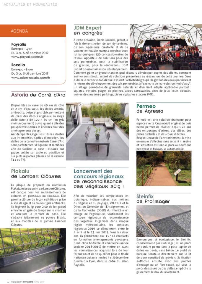 Quand on parle de <a href="/lambertclotures/">LAMBERTCLOTURES</a> <a href="/lambertmanufil/">LAMBERTMANUFIL</a> dans le dernier numéro de <a href="/ProPaysagiste/">ProfessionPaysagiste</a> !
Notre #Plakalu à l’honneur !
Pour un soubassement élégant, léger et différent.
#innovation #conceptionfrançaise