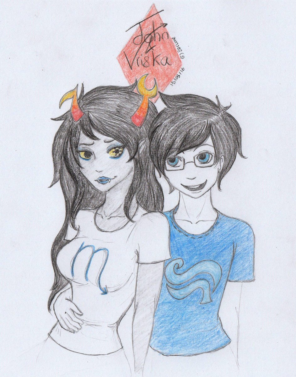ZorumeArt's tweet photo. #DrawThisAgain #Redraw โข Vriska Serket and John Egbert as Moirails.
2019 vs 2016, progress has been made ! I'm proud of the mechanical arm of Vriska and of John's face in this new version.
#Homestuck #VriskaSerket #JohnEgbert #VrisJohn #Fanart https://t.co/00jgZpdwS5