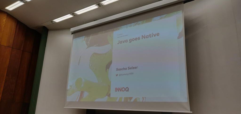 Turing85's tweet image. Java goes native #rheinJUG #graalvm #kotlinNative