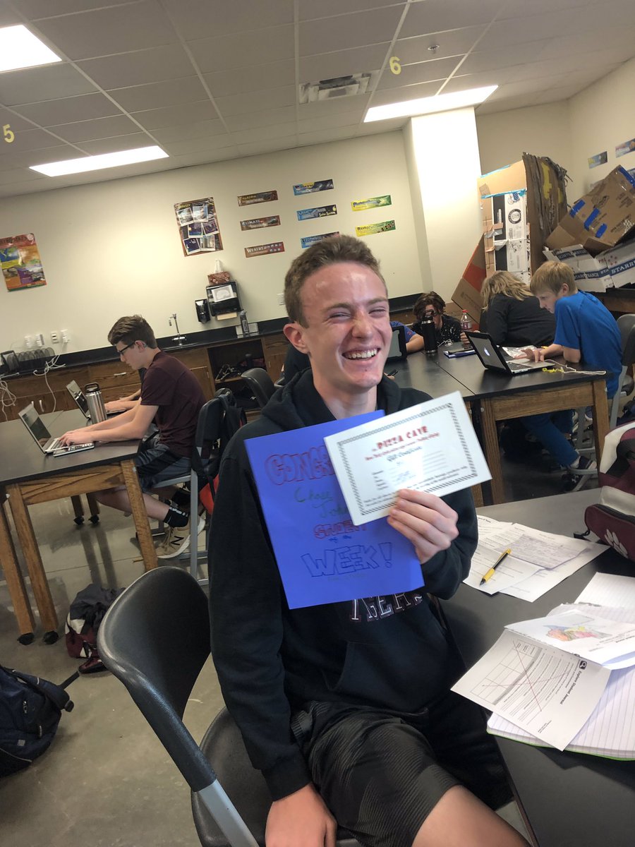 LewisDenali's tweet photo. Congratulations to our StuCo Teacher and Student of the week Chase Johnson and @MathMrsMcG. We think you are pretty awesome! #thankyou #ssmsyr2 #ssmsstuco #leadmore #pizzacave #IamDSISD https://t.co/6lSEtIHs06