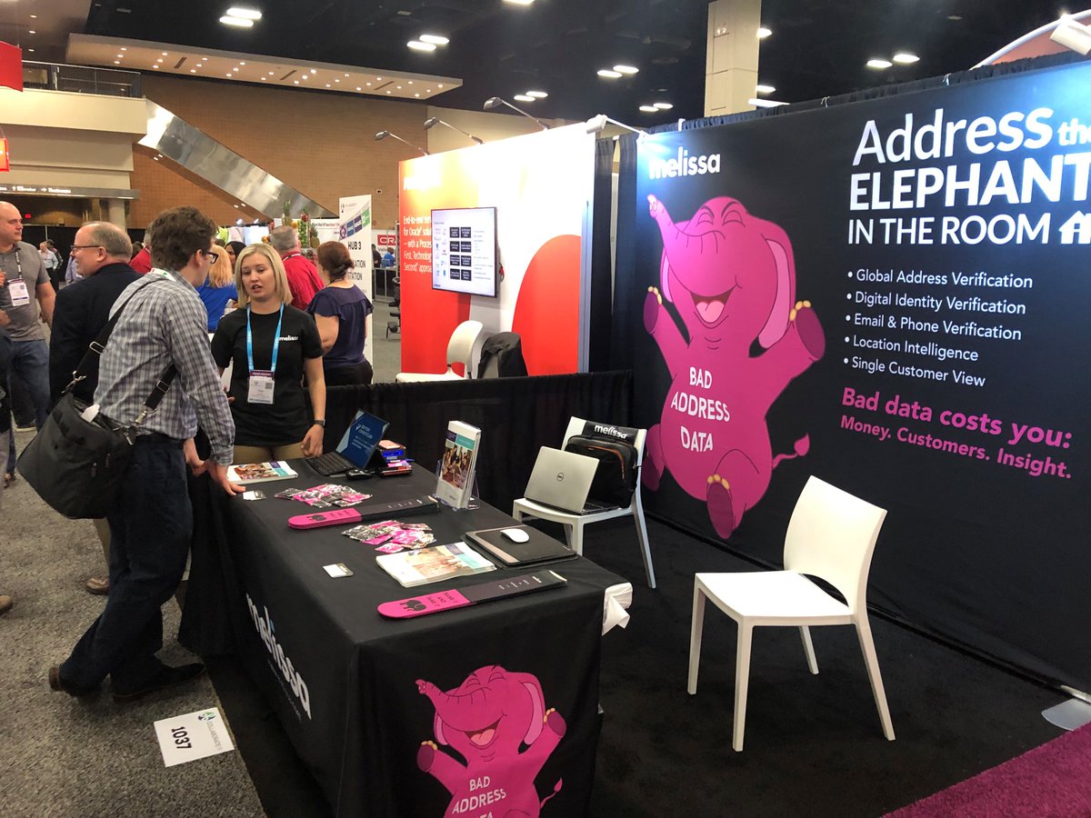 melissadata's tweet photo. If you missed the pink elephant in the room @IOUG @OATUG1 @QuestUserGroup's Collaborate conference this past week, visit https://t.co/JhEJXCq4Fe and see how we can help address the elephant (BAD DATA) in your business so you can NAME it and TAME it! #CTX19 #dataquality https://t.co/BEyL1D4WzT