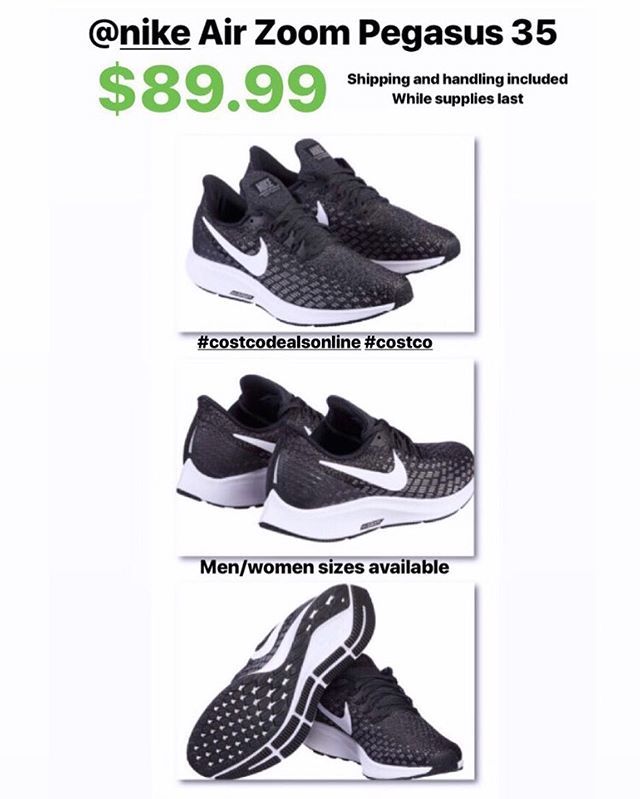 Oops Booth fascism Costco Deals on Twitter: "Nike Air Zoom Pegasus 35 available in men's and women's sizes for $89.99! Shipping and handling included, while supplies last! Men's size: 8-12 Ladies size: 6-10 • • • # Oops Booth fascism Costco Deals on Twitter: "Nike Air Zoom Pegasus 35 available in men's and women's sizes for $89.99! Shipping and handling included, while supplies last! Men's size: 8-12 Ladies size: 6-10 • • • #