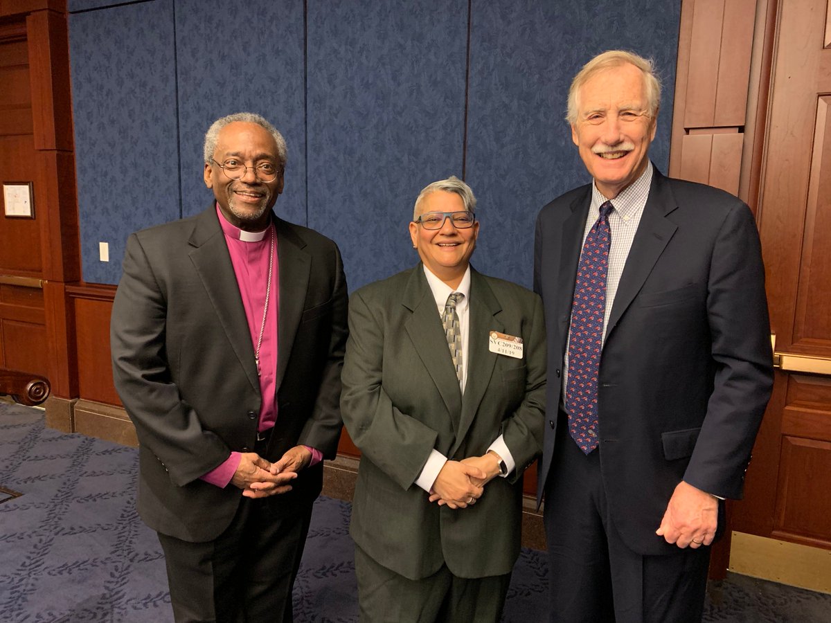 L-R: Rev. Curry, Lisbeth Melendez Rivera, Sen. Angus King