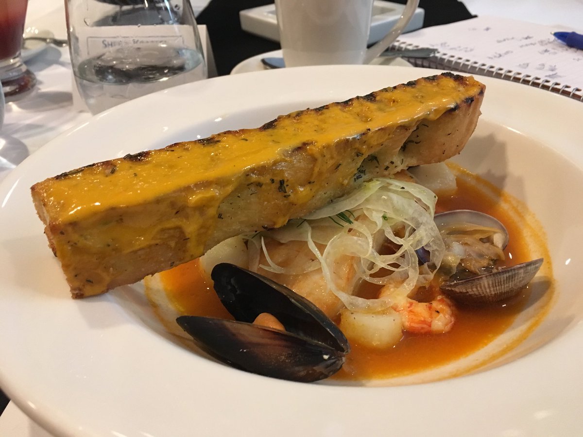 sherrik's tweet photo. Classic fish soup. #NAIT #ChefinRes @ChefHawksworth https://t.co/l0LNHDc0fd