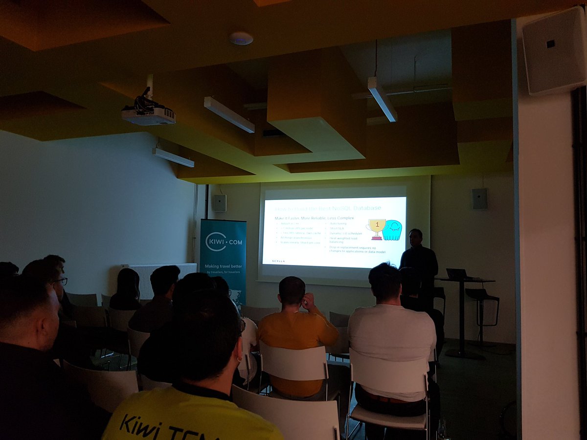 codekiwicom's tweet image. The VP of Field Engineering at @ScyllaDB, @glcst, is explaining what makes Scylla unique and stand out from the crowd in the market of super high performance NoSQL eventual consistent #databases. #TechWeekCE