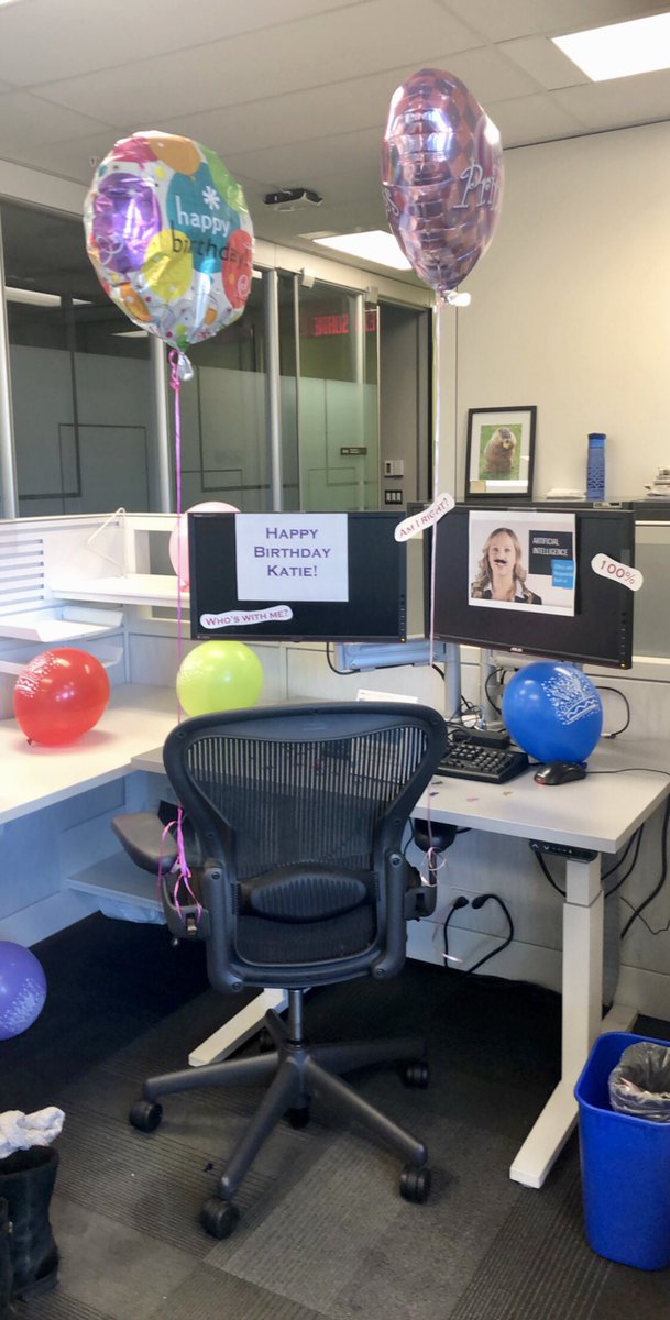 katieburgs's tweet photo. #TBT to last week when my team left me the cutest surprise. They even hid my stuff and put my shoes up for sale! Thanks again you guys! #GCpranks https://t.co/MXWwTG5Nzy