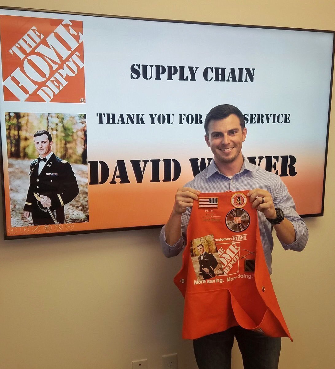 GeorgiaGuard's tweet photo. #EmployerHighlight Thank you to The @HomeDepot for supporting Soldiers like Georgia National Guard 1st Lt. David Weaver of the @48thIBCT. Weaver who is currently deployed is an active member of The Home Depot’s Military Appreciation Group (MAG). #KnowYourMil https://t.co/JgZAEQBZnx