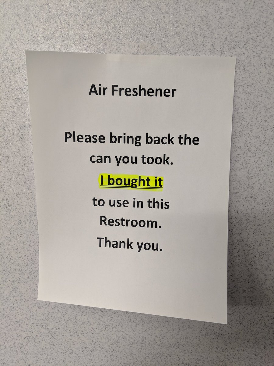 LeanOutEngineer's tweet photo. Shit's gettin real at work.
#PassiveAggressiveNotes
#BathroomDrama
#IntentionalPun https://t.co/OfWmoGVnEh