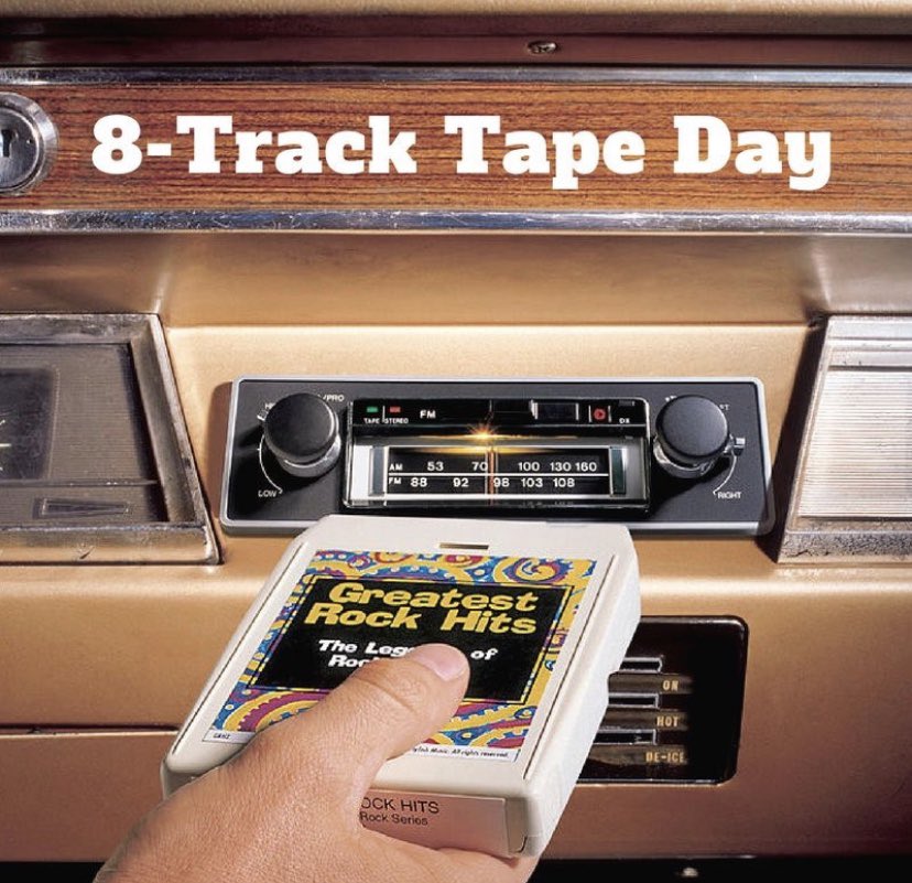 PearlandETS's tweet image. Today is #EightTrackDay and talk about a #THROWBACKTHURSDAY!  Anyone remember the period of time between the mid 60s to the early 80s, when 8 track tapes were how we listened to music? Shout-out to Ford, the first auto manufacturer to offer a tape deck as an option in 1966!