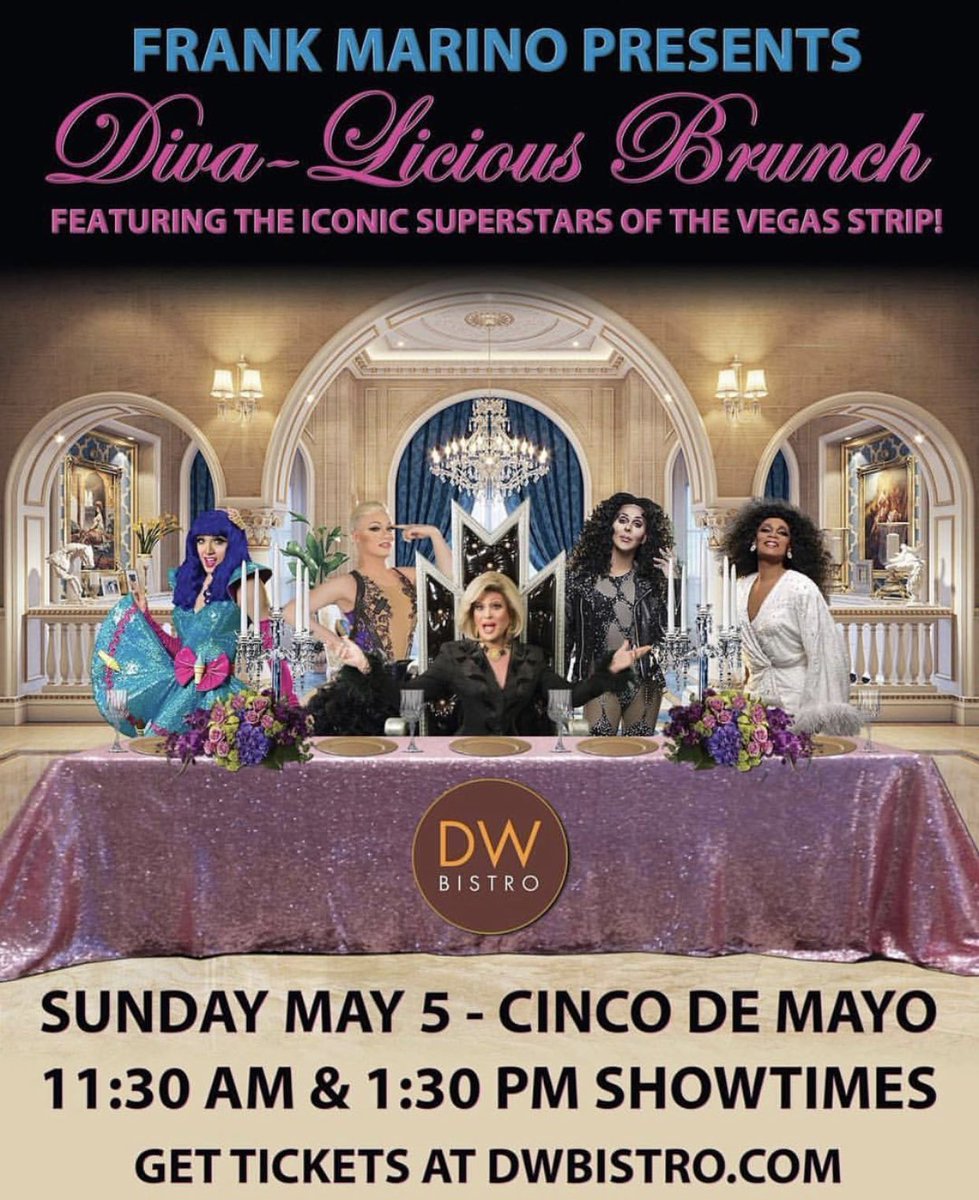 Our next Divalicious Brunch will be on Cinco De Mayo May 5 <a href="/dwbistro/">DW Bistro</a> with 2 shows 11:30am &amp; 1:30pm 💋💋💋💋💋 #lasvegas #divaslasvegas #dragqueen #dragbrunch #nevada #brunch #eat #food #sundaybrunch