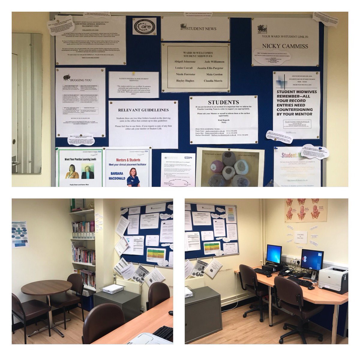 The Ward 30 Student Hub provides a place for students to study, explore and update and for mentors to teach, assess and find out the latest news!  Today’s students are tomorrow’s colleagues ❤️ #studentresources #teachingaids #spacetogrow #teamUHL #midwiferylife