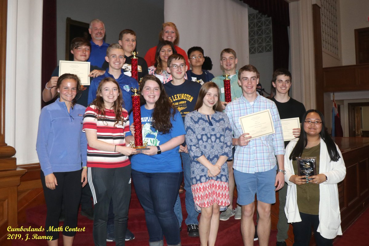 UCmathphysics's tweet image. Congratulations to 2019 @UCumberlands High School Math Contest First Place School: North Laurel High @NLHSNews