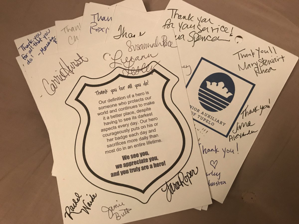 JAofTupelo's tweet photo. We are so grateful for our local law enforcement! We celebrated JA Week by taking gifts to thank @tupelopolice and @LCSO_MS for all they do in our community. #WeareNAJA #JAWeek2019 #LetYourLightShinethroughLove #jatupelo https://t.co/cBuH6bxoa4