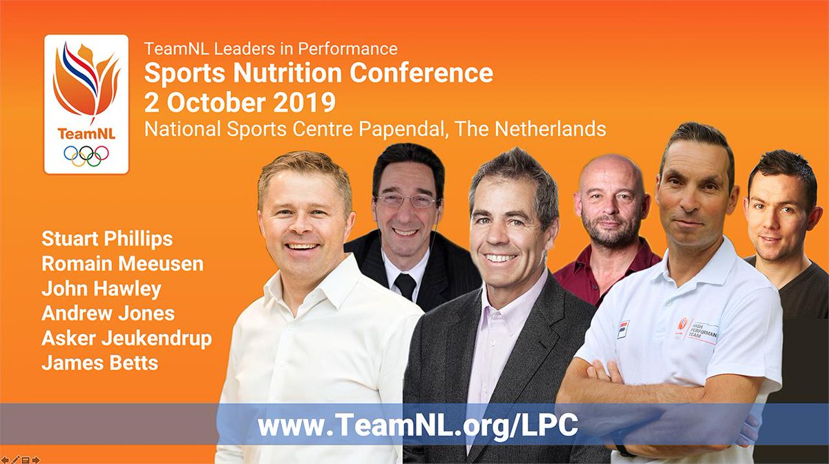 Jeukendrup's tweet photo. Here is the complete programme of the 2019 Leaders in Performance Conference Sports Nutrition in Papendal, The Netherlands. Reserve your place now! https://t.co/mHkkUsZBAD @RomainMeeusen  @jeukendrup @JohnAHawley @mackinprof @AndyBeetroot @DrBSteamjets @TeamNLtweets @nocnsf https://t.co/BSoh7rkTp7