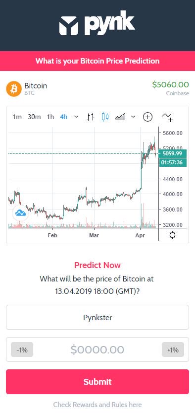 We’re all about making life easier here at Pynk!! 🙌

From now on we’ll take you to a simple price prediction tool for our #Cash #Reward competitions. 

Check out this week’s comp here: bit.ly/joinPYNK and earn those #PynkWPs 🧠

#BTC #Bitcoin $BTC $BTCUSD #WoC