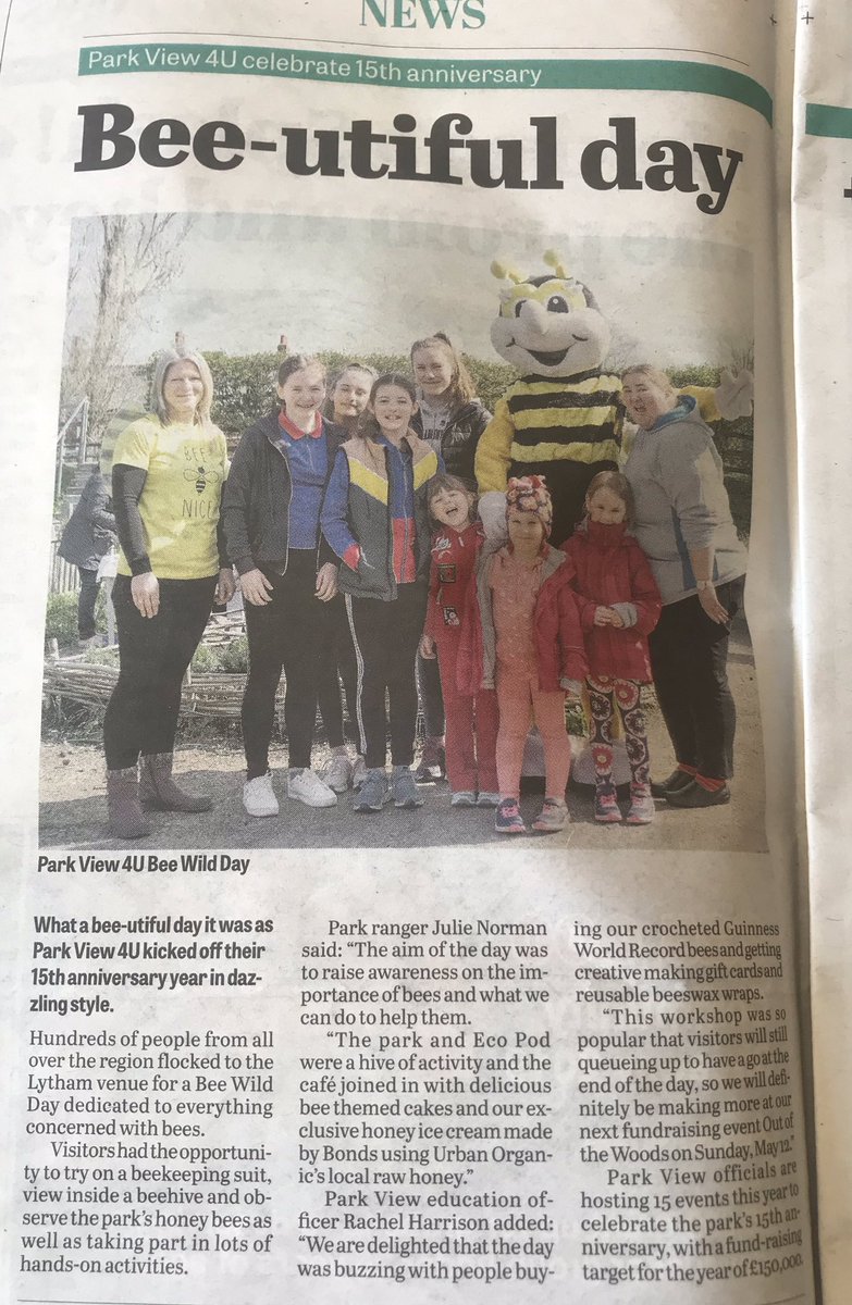 pv4uecopod's tweet photo. A great article in this weekβs Express about our Bee Wild Day πππ @SrslyHkdUp @UrbanOrganicCIC @Girlguiding #MakeABeeline #PollinatorPitstop #BeeswaxWraps #15years @pv4ulytham https://t.co/yL5tqcfpik