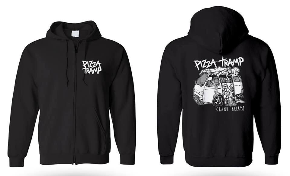 New merch? NEW MERCH! 
Zip up hoodies, t-shirts in men’s and women’s sizes and rather lovely looking patches!
Help us buy a new van cos ours is fucked! ❤️
pizzatramp.bandcamp.com/merch
