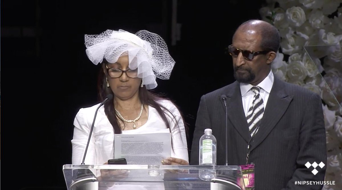 blackvoices's tweet image. "We don't need to look to the sky for God. God is within. I have perfect peace... and if I can feel this way, so can you." Nipsey Hussle's mom, Angelique Smith, giving us reassurance while we mourn his death. #CelebrationOfNipseyHussle