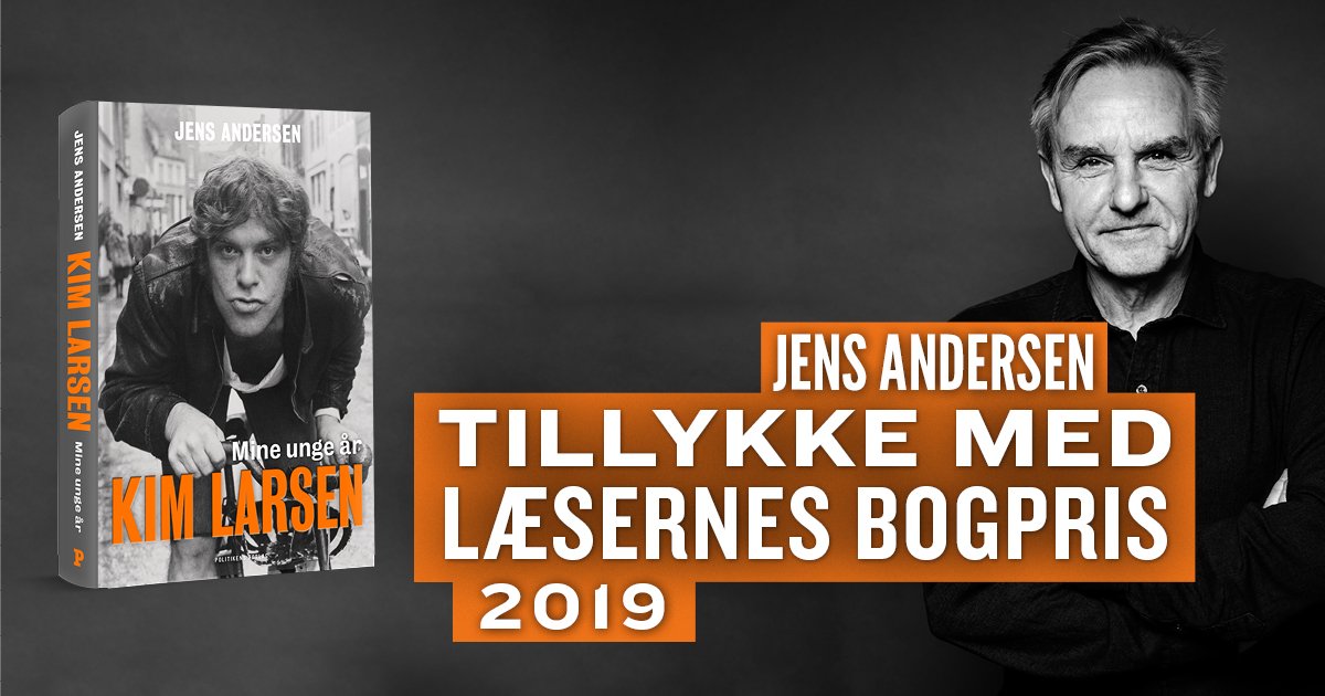 PolForlag's tweet photo. Yeah. Jens Andersen har vundet #læsernesbogpris for sin biografi med og om Kim Larsen. https://t.co/l48Kyamgu6