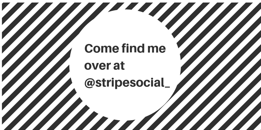 Just a heads up - you're more likely to find me over on my business account <a href="/stripesocial_/">Kat - Stripe Social</a> these days. Thanks for all the laughs &amp; chat on here but trying to keep tabs on multiple accounts is proving too difficult &amp; something had to give 🤪 Hopefully see you on the other side!
