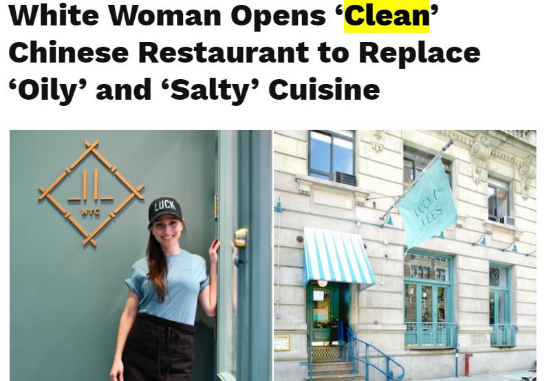 White Woman Opens 'Clean' Chinese Restaurant