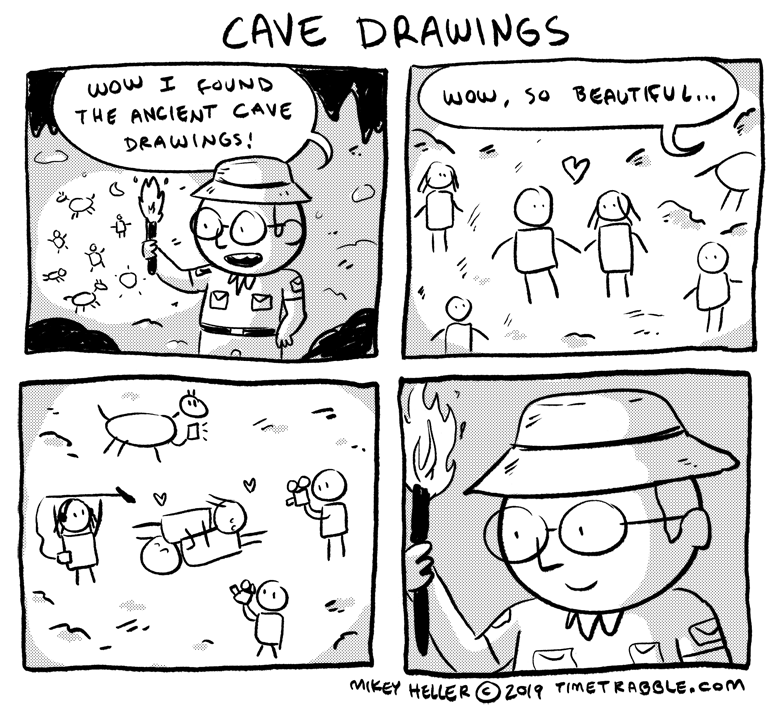 i drew a comic about cave drawings 